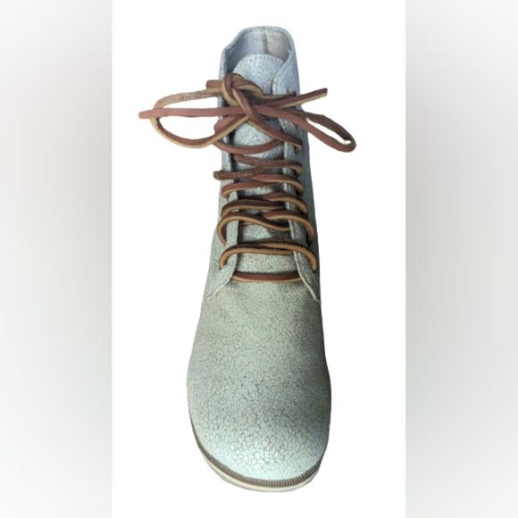 NIB Anthropologie Gee Wawa Kenya distressed crackled beige leather upper - Picture 4 of 9